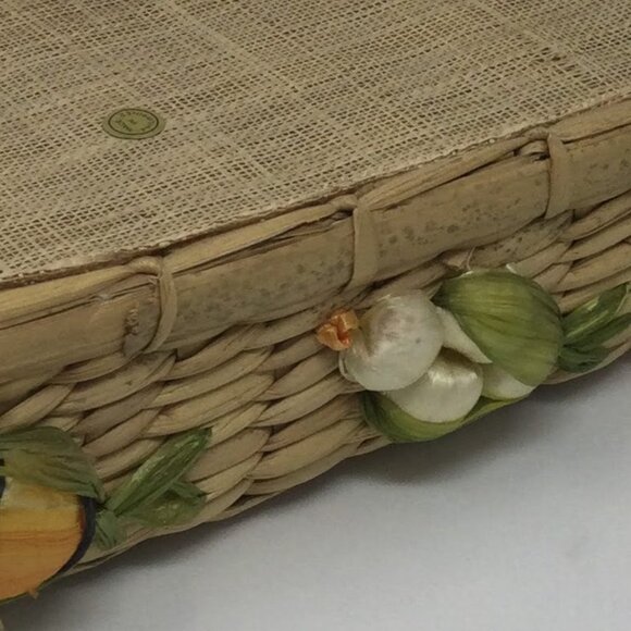 Vintage Straw Tray Decorative Fruit Baskets Set of 2 1960'S - Picture 3 of 14